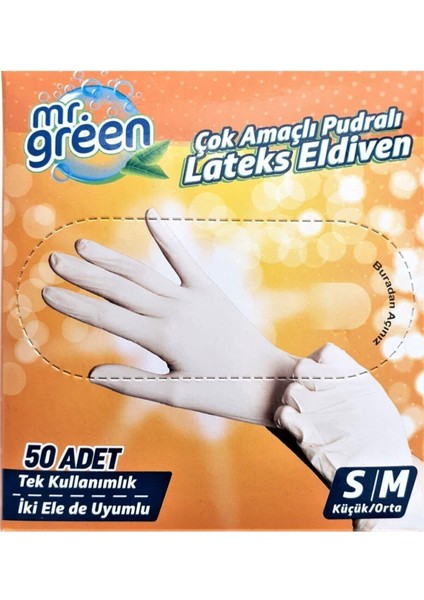 Pudralı Late x Eldiven Mr.Green 50 Adet