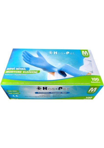 Mavi Nitril Pudrasız Medium 100'Lü
