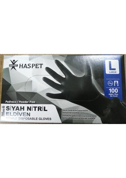 Haspet Siyah Nitril Eldiven