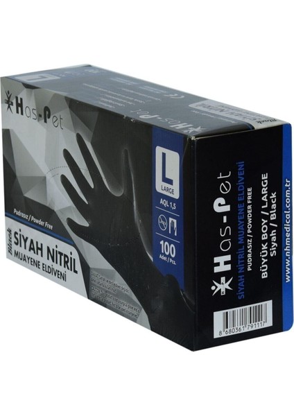 Pudrasız Siyah Nitril Eldiven Büyük Boy (L) Large 100 Lü Paket fiyatları