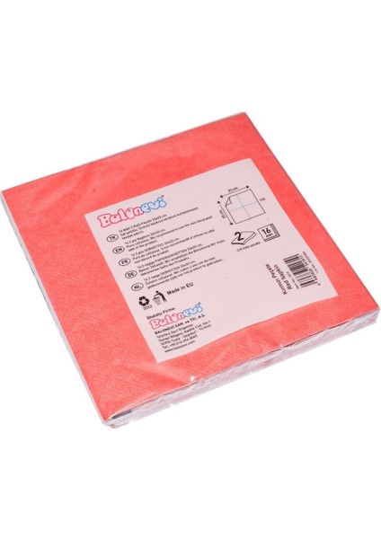 Tpl1610 Kırmızı Peçete, 33 x 33 cm 16 Adet