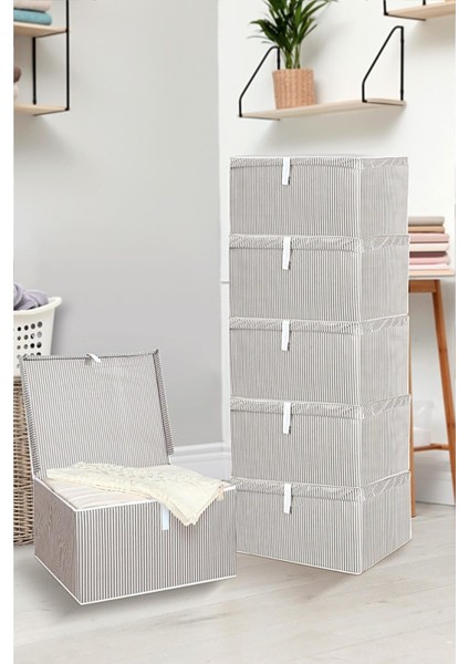 Daisyhome 4 Adet Kapaklı Kutu Hurç Ma x i Boy 50*40*30* Çok Amaçlı Kutu Hurç indirimleri