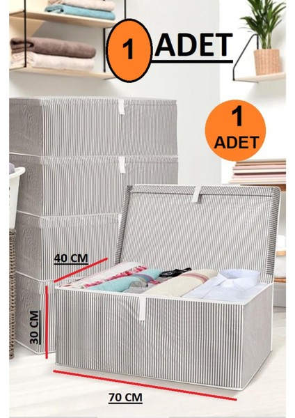 Yegge Home Kapaklı Kutu Hurç Mega Boy 70*40*30* Çok Amaçlı Kutu Hurç Gri Mega+ Gri 1