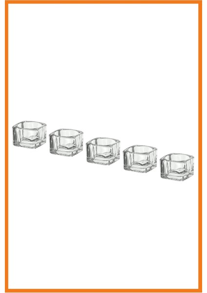 Glasig Tealight Cam Mumluk 5 Adet 5 x 5 cm Cam