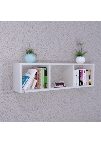 Bi Demonte Yatay Raf Kitaplık Beyaz