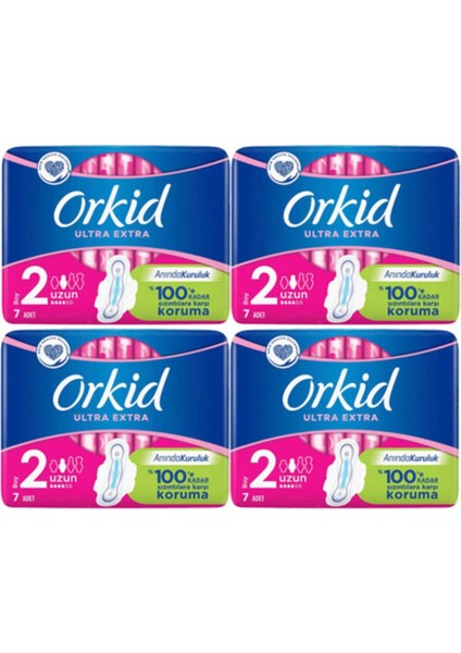 Ultra Extra Hijyenik Ped Uzun Tekli Paket 7'li x 4 Paket