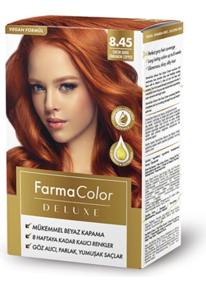 Farmacolor Deluxe Saç Boyası Tarçın Bakır 8.45