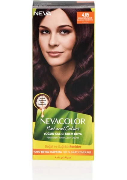 Natural Colors 4.65 Akaju Kızıl Kahve - Kalıcı Krem Saç Boyası Seti