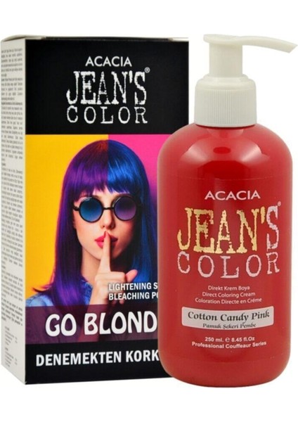 Pamuk Şekeri Pembe 250ML. Cotton Candy Pınk + Jean's Color Saç Açıcı Seti