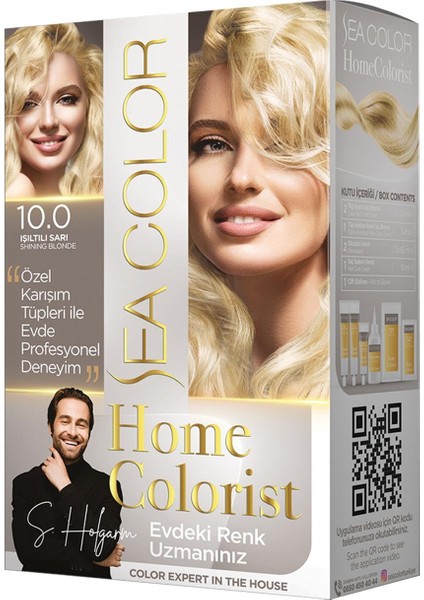 2 Tüp Home Colorist 10.0 Işıltılı Sarı Premium Saç Boyası Evde Profesyonel Sonuç