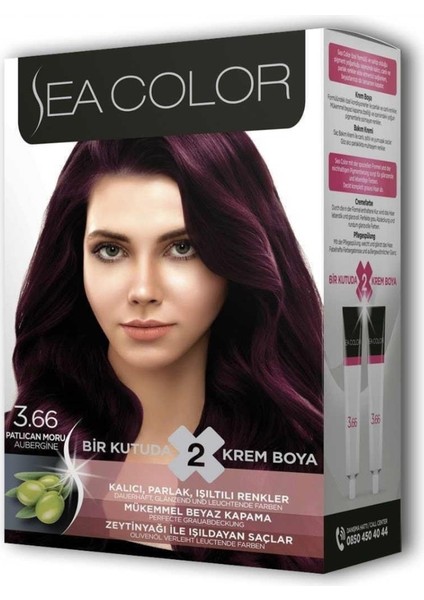 Sea Patlıcan Moru (3.66) 2 Tüplü Set Saç Boyası