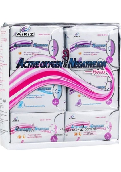 Airiz Hijyenik Kadın Pedi 6'lı Paket 98 Adet (60 Günlük 30 Gündüz 8 Gece)