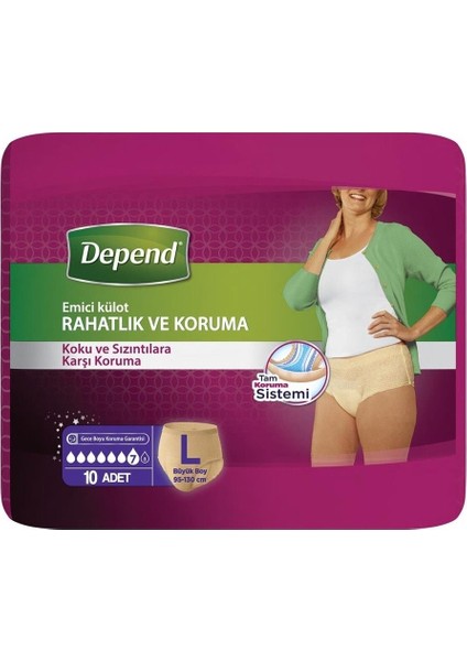 Emici Külot Lohusa Pedi Kadın L Beden 1 Paket 10 Adet Dpn-Emıcı-L-10