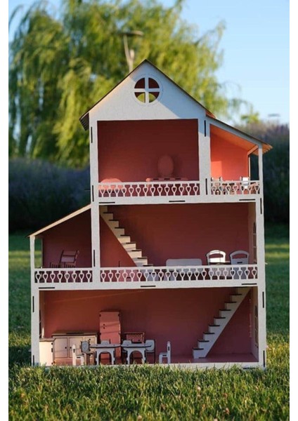 80 cm Ahşap Oyun Evi 24 Parça Led+ Yapıştırıcı