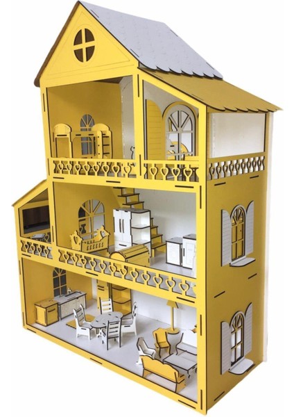 Ahşap Oyun Evi 80CM 36 Eşya Sarı Isim Yazılır Belinay 80CM 36 fiyatları