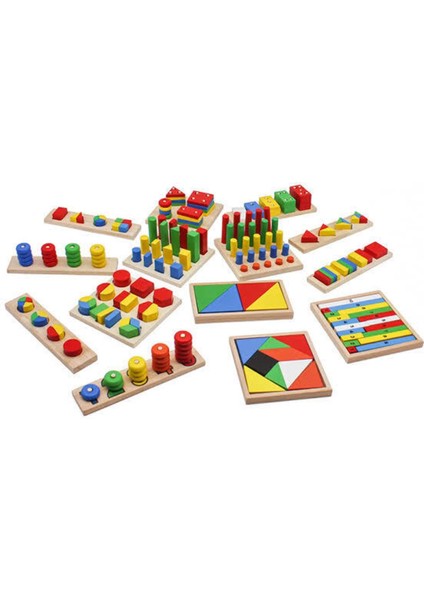 Montessori 14 Parça Ahşap Eğitici Set