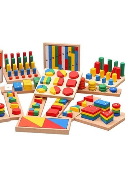 Montessori 14 Parça Ahşap Eğitici Set modelleri