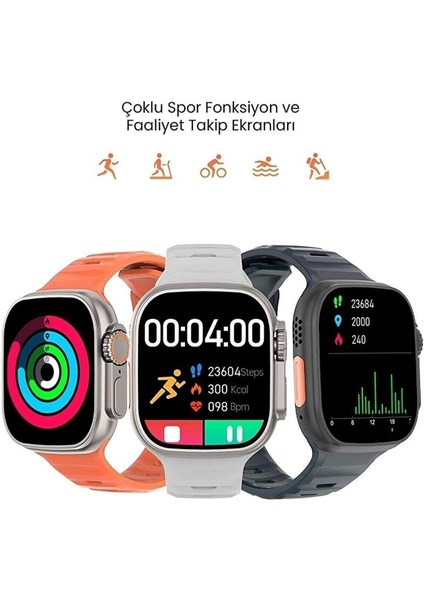 EC Shop Alysatech Apple Watch 8 Ultra Orj. Dt8 Ultra Ios ve Android Uyumlu Gerçek 49MM Suya Da Lı Dt No.1