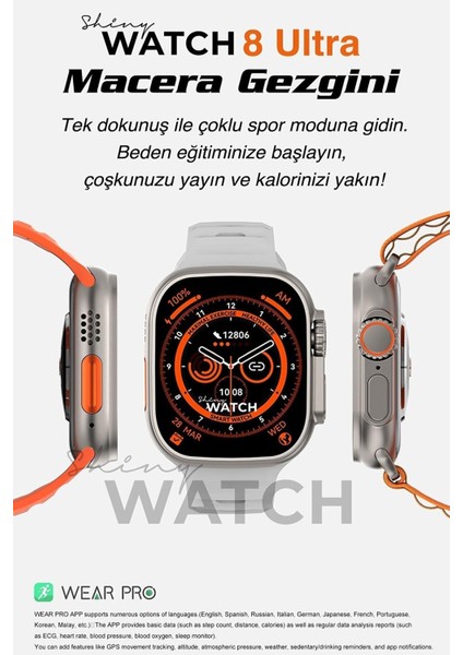 EC Shop Alysatech Apple Watch 8 Ultra Orj. Dt8 Ultra Ios ve Android Uyumlu Gerçek 49MM Suya Da Lı Dt No.1