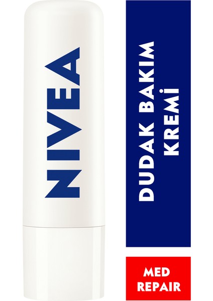 NIVEA Dudak Bakım Kremi Med Repair x3 Adet,Doğal Yağlar ile 24 Saat Nemlendirme,SPF15 Güneş Koruyucu