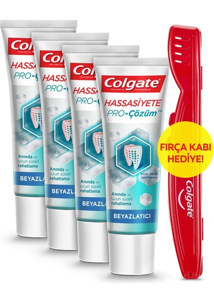 Hassasiyete Pro Çözüm Pro Relief Diş Macunu 75 ml x 4 Adet Fırça Kabı Hediye
