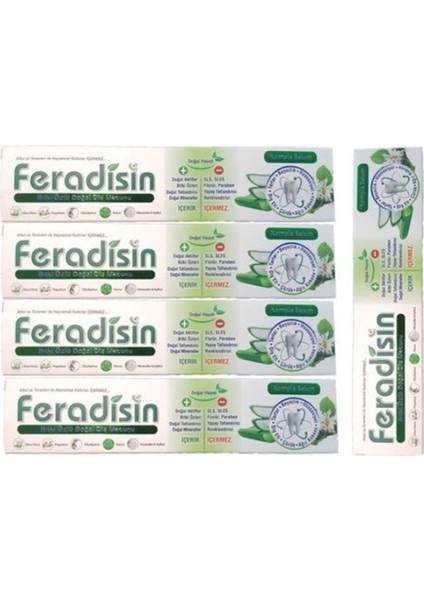 Diş Macunu Aloe Vera Özlü 5 Li Set