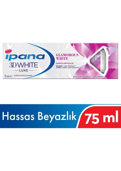 Ipana 3 Boyutlu Beyazlık Luxe Göz Kamaştırıcı 75ML Luxe Glamourous White (3 Adet)