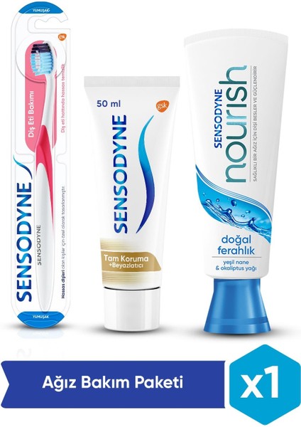 Nourish 75 ml Diş Macunu + Diş Macunu 50 ml + Diş Eti Bakım Diş Fırçası