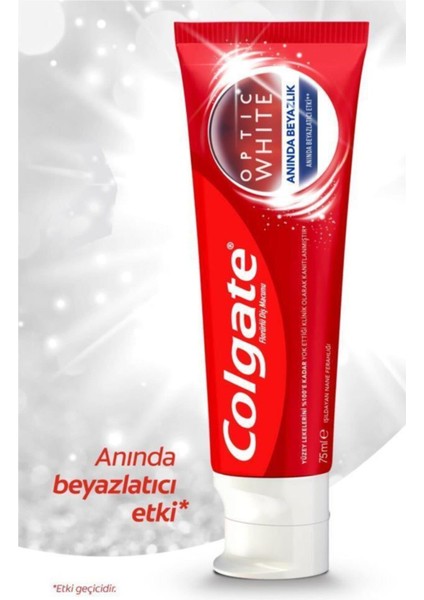 Optic White Anında Beyazlık Diş Macunu 75 ml x 4 Adet Fırça Kabı Hediye fiyatları
