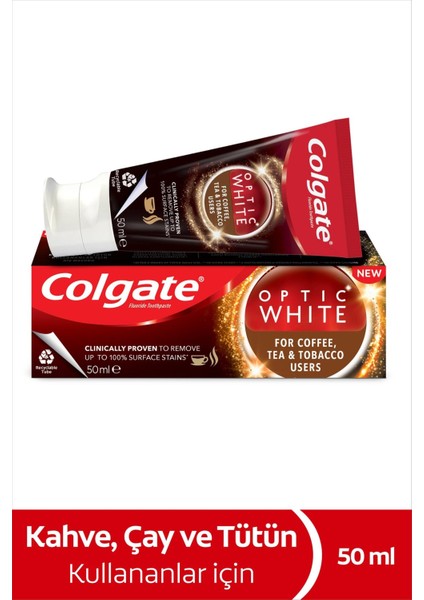 Optic White Kahve, Çay ve Tütün Kullanıcıları Için Diş Macunu 50 ml
