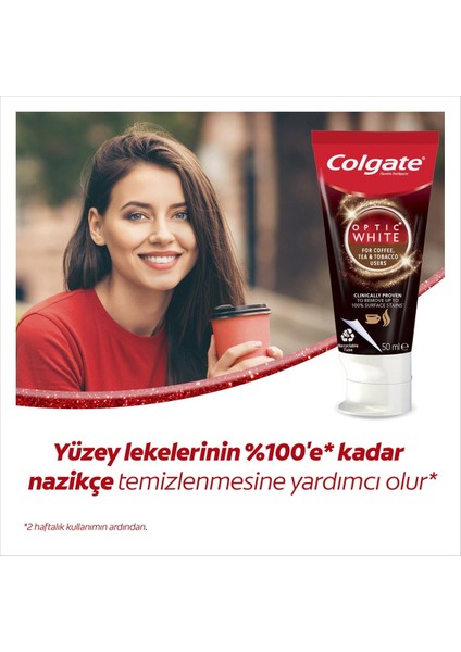 Optic White Kahve Çay ve Tütün Kullanıcıları Için Diş Macunu 4x 50 ml 4 Lü