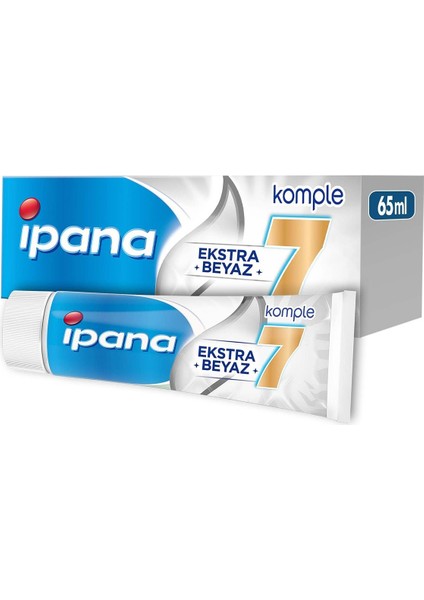 Ipana Komple 7 Diş Macunu Ekstra Beyaz 65 ml Çift Etkili Beyazlatma Gücü