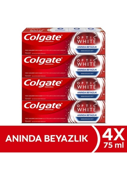 Optic White Anında Beyazlık Anında Beyazlatma Etkisi Diş Macunu 4 x 75 ml