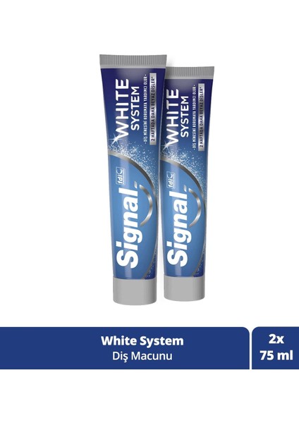 Diş Macunu White System 2 Haftada Daha Beyaz Dişler 75 ml X2