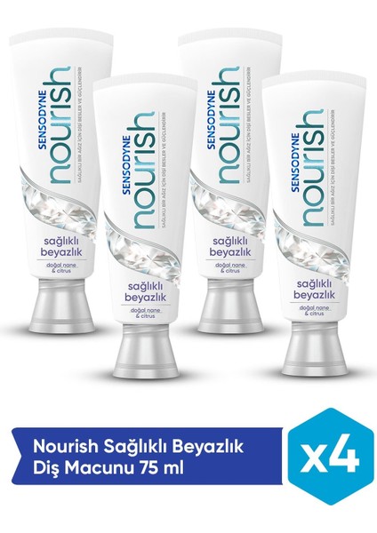 Nourish Sağlıklı Beyazlık Diş Macunu 75 ml X4