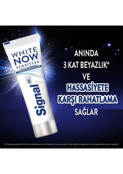 White Now Diş Macunu Sensitive Anında 3 Kat Beyazlık 75 ml