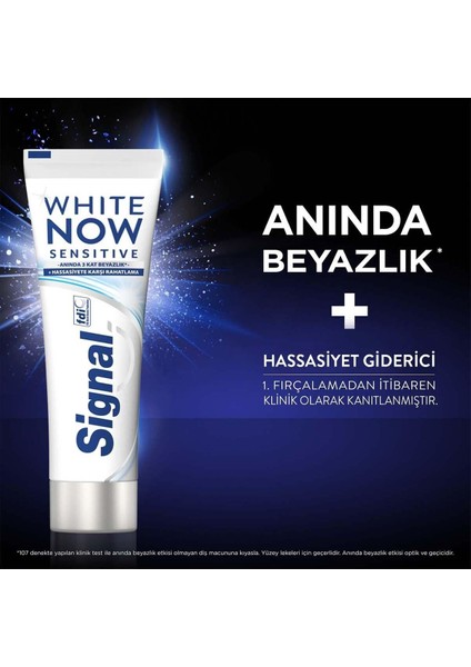 White Now Diş Macunu Sensitive Anında 3 Kat Beyazlık 75 ml