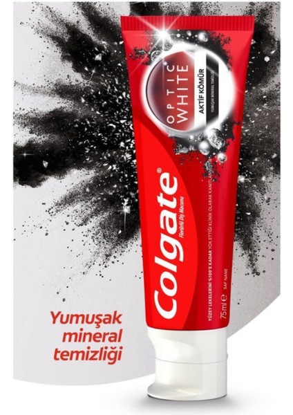 Optic White Aktif Kömür Yumuşak Mineral Temizliği Diş Macunu 4 x 75 ml fiyatları