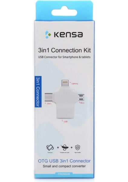Iphone Type-C Micro USB 3in1 USB 3.0 Dişi Mouse Flash Otg Adaptör 3in1 Otg fiyatları