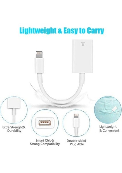 Ultratekno Lightning To USB Çevirici Otg USB Kamera Adaptörü IOS13 +