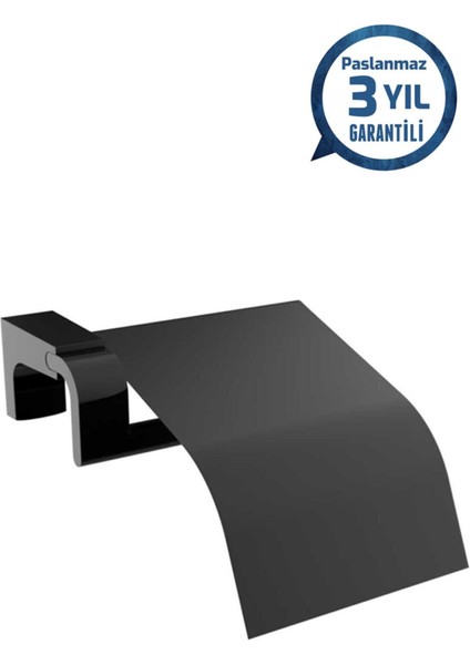 F1 - Kapaklı Tuvalet Kağıtlık Mat Siyah A.1708.S