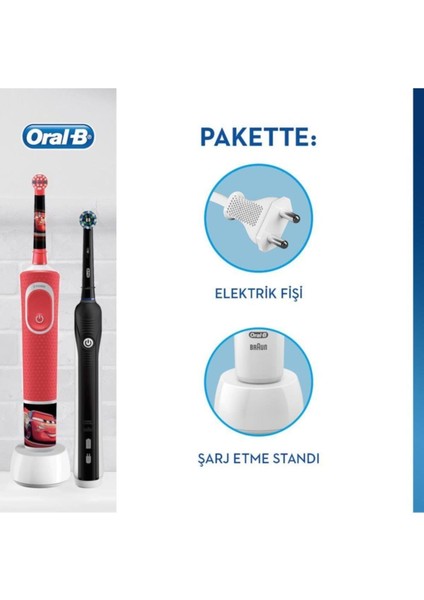 Şarj Edilebilir Diş Fırçası Aile Paketi Orta Sertlik 2 Parça Siyah ve Cars Temalı fiyatları