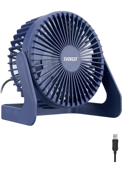 EFN-505 360 Derece Dönüş Taşınabilir Mini Masaüstü Lacivert USB Fan Vantilatör