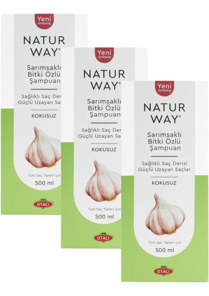 Ot Naturway Sarımsaklı Bitki Özlü Şampuan 500 ml x 3 Adet