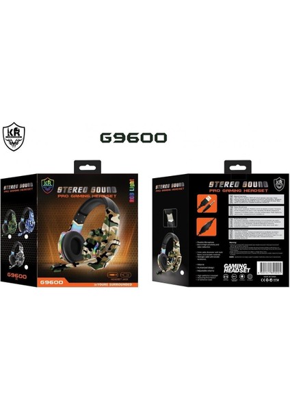 Karler G9600 Stereo Rgb Gaming Oyuncu Mikrofonlu Kulaklık Kamuflaj Renkli Işıklı Ps4-Xbox-Pc-Tablet fiyatları