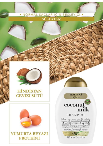 Besleyici Coconut Milk Sülfatsız Şampuan 385 ml X2 fiyatları