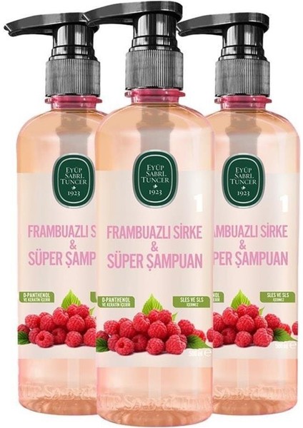 Frambuazlı Sirke & Süper Şampuan 500 ml x 3