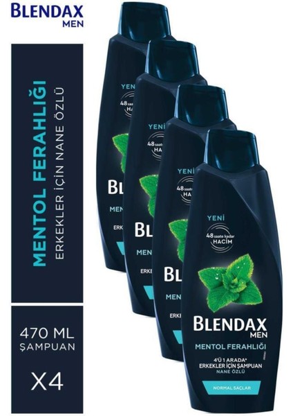 Erkekler Için Nane Özlü Şampuan 470 ml x 4 Adet