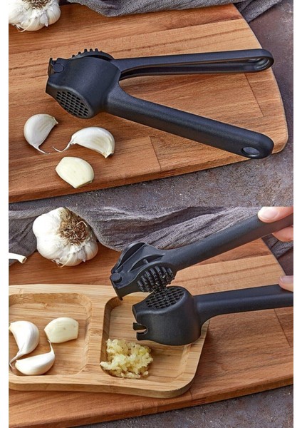 Pratik Sert Plastik Siyah Sarımsak Ezici