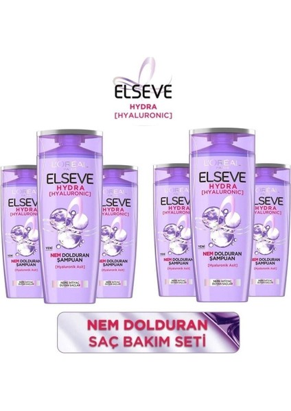 Loreal Şampuan Hydra Hyaluronıc Nem Dolduran Şampuan 390 ml x 6 Adet